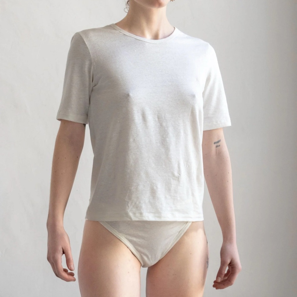 White Linen T-Shirt XS